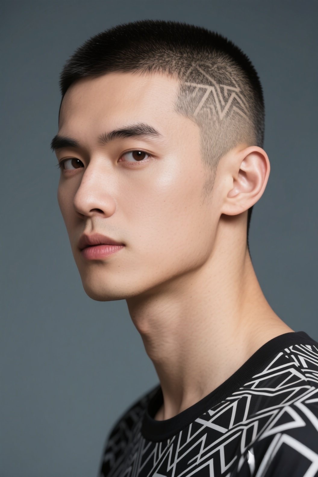 Buzz Cut with Design Pattern Hairstyle